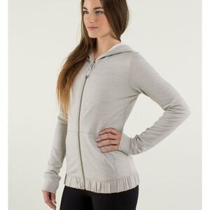 Lululemon Size10 Hoodie Full Zip Jacket Heathered Gray Harmonious